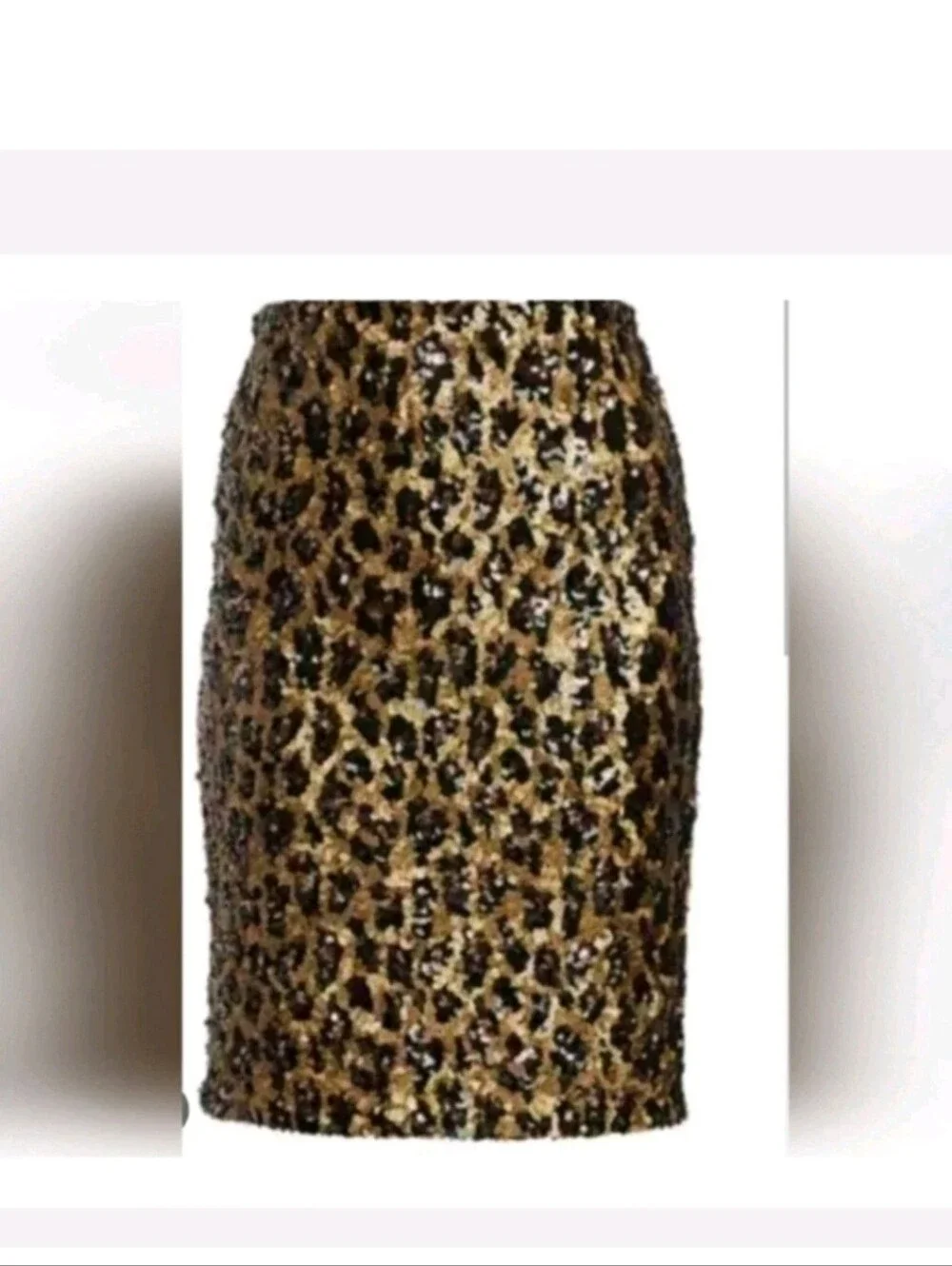Alice + Olivia Ramos Leopard Print Sequin Pencil Skirt Size 0